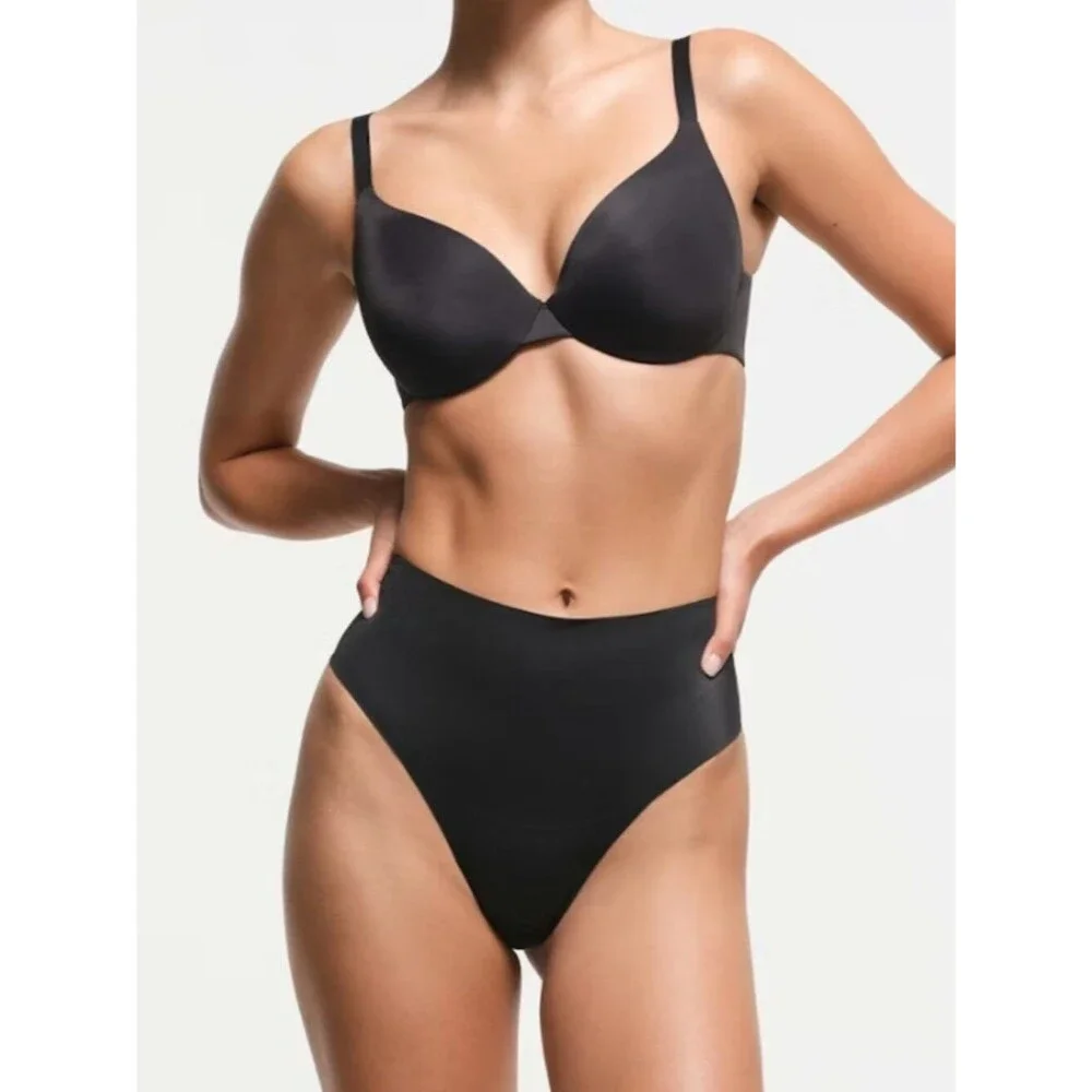 NEW SKIMS Smoothing Intimates Full Coverage Lightly Lined Bra 36DDD Onyx Black - Picture 2 of 4